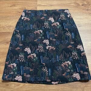 Ann Taylor Floral A Line Skirt Copper Metallic Navy Blue Pink Womens Size 2 NEW